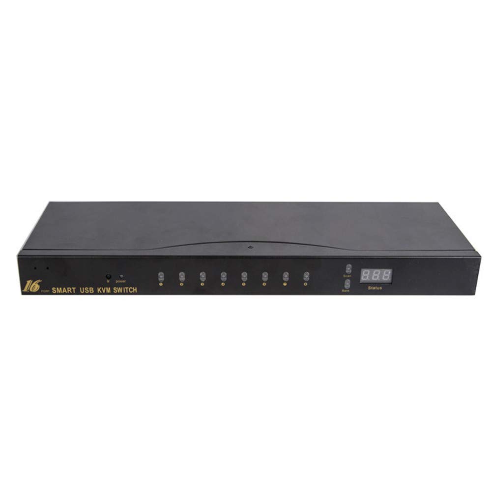 Commutateur KVM VGA USB, commutateur KVM 16 Ports VGA 16 en 1 télécommande projecteur vidéo avec câble VGA 16: pour Win98 / ME / 2KP4 / XP / 2003, Linux, Mac (16 Ports)