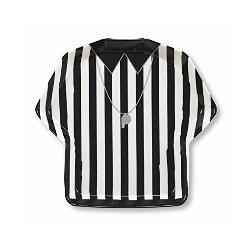 Creative Converting Referee Stripe Plastic Shirt Shaped Serving Tray, Football