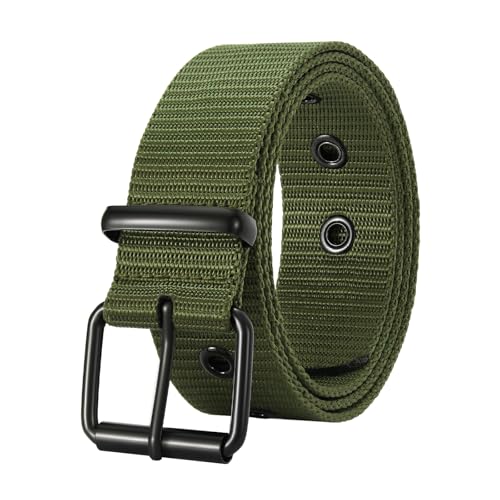 JASGOOD Grommet Belt for Men Prong Work Heavy Nylon Belt Women Casual Unisex for Jenas Pants