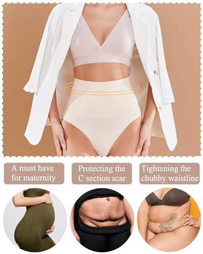 Image of FINETOO Light Tummy Control Underwear Women High Waisted Briefs Plus Size Shapewear Under Dress Ladies Panties S-XXXL