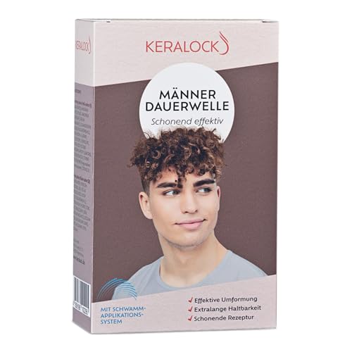 KERALOCK Männer Dauerwelle für kräftiges Haar langanhaltende Locken & Volumen milde Formel Dauerwellen-Creme für volle definierte Männerlocken einfache Anwendung zu Hause