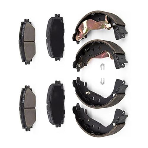 4PCs Front Ceramic Brake Pads and 4PCs Rear Semi-metallic Br