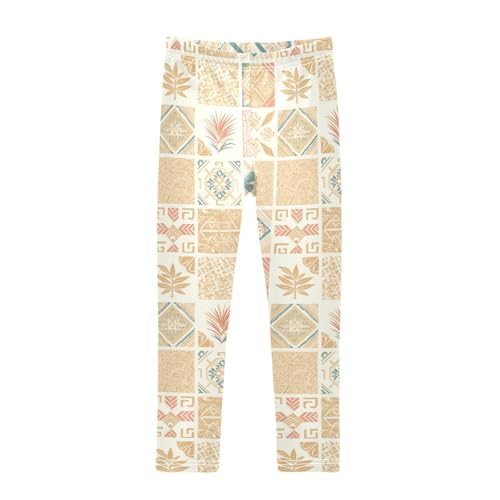 KLL Seamless Asian Traditional Patterns Little Girls Active Leggings Fashion Full Length Yoga Pants Sports