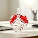 H&D HYALINE & DORA Crystal Red Rose Flower Basket Crystal Collectible Figurines Ornaments for Home Decor Table Centerpiece