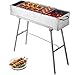VEVOR Folded Portable Charcoal BBQ Grill 32" X 8" Stainless Steel Kebab Perfect for Outdoor Barbecue Camping