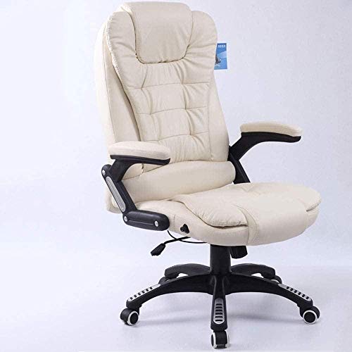 Silla de oficina, sillas de juegos, sillas de oficina para el hogar, sillón, silla giratoria para el hogar, asiento elevador, silla reclinable ejecutiva, taburete extra acolchado (color: blanco