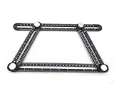 SigmaGo Multi Angle Measuring Ruler Made of Premium Aluminum Alloy -- Precise Angle-izer Template Tool Perfect for Any DIY Project (Plastic Protractor as Bonus)