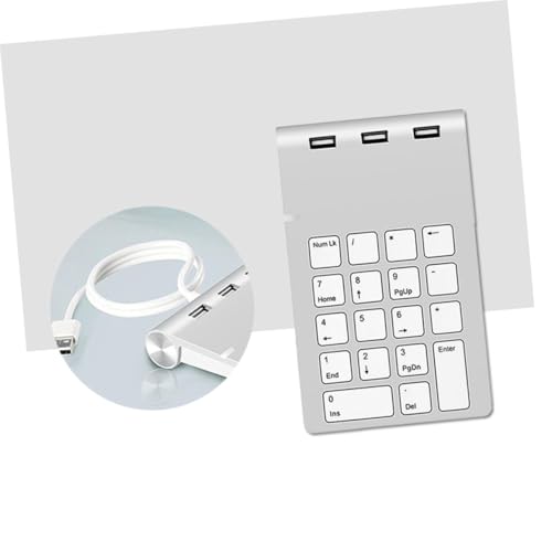 Pavé numérique en métal argenté Kombiuda avec hub USB robuste