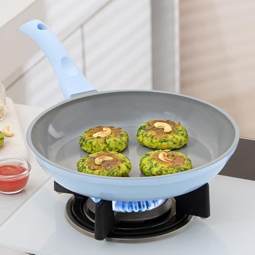 Image of Borosil Vajra Series Fry Pan 24 cm (1.5 L Capacity) | Diecast with Ceramic Coating Frying Pan with Handle | Gas Stove and Induction Friendly | PFOA /PFAS Free | Dishwasher Safe | 1 Year Warranty