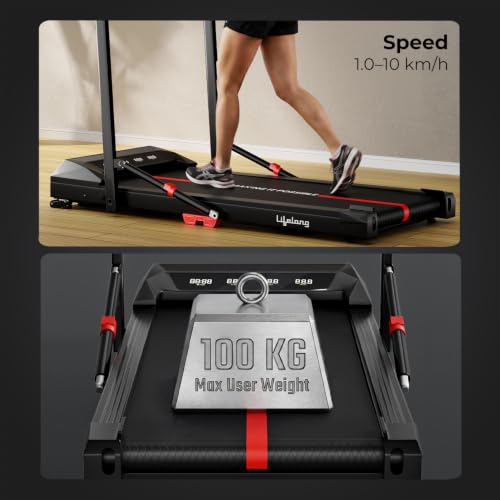 Image of Lifelong 4.5HP Walking Pad Treadmill | Max Speed 10 km /h | LED Display | Under Desk Treadmill Foldable | Walking Pad for Home Gym | Gym Equipment for Home Workout | 100 kg Capacity