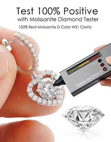 Heart Moissanite Huggie Hoop Earrings D color VVS1 3.5 CT Round Cut 18K White Gold Plated 925 Sterling Silver Half Etrnity Earrings Valentine's Day Jewelry Gifts3