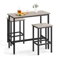 Amazon｜VASAGLE カウンターテーブル チェア 3点セット 木目調