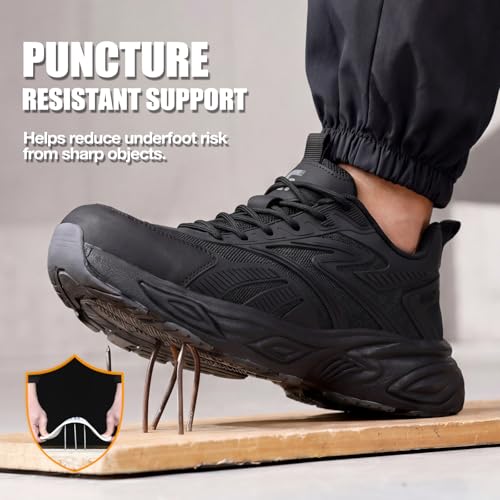 Image of Steel Toe Work Shoes for Men Lightweight Warehouse Safety Sneakers