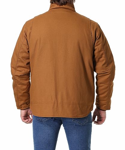 Men's Quilted Flannel Lined Work Coat Long-Lasting Loose Casual Jacket Waterproof Workwear2