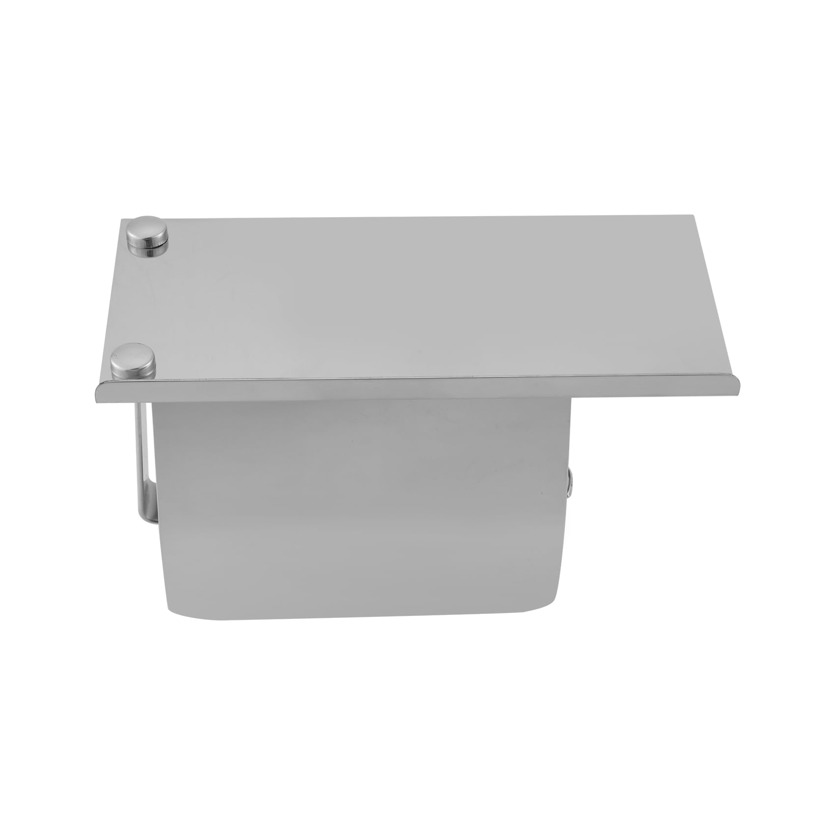 Hopbucan Modern Stainless Steel Wall Mount Toilet Paper Holder with Phone Shelf Roll Paper Holder Bathroom Fixture Bathroom
