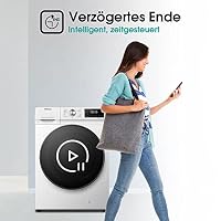 Hisense WFQA7014EVJM Waschmaschine mit Dampffunktion/ 7 kg /AquaStop/ 1400 U/min /15 Programme/ Inverter PowerDrive Motor/Edelstahltrommel/Kindersicherung/Trommelreinigung/Weiß – Ansicht 4