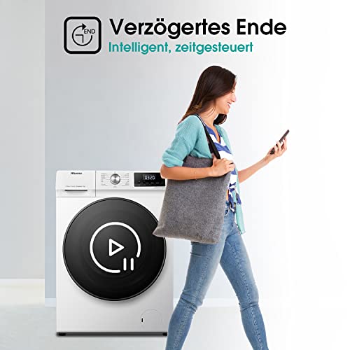 Hisense WFQA7014EVJM Waschmaschine mit Dampffunktion/ 7 kg /AquaStop/ 1400 U/min /15 Programme/ Inverter PowerDrive Motor/Edelstahltrommel/Kindersicherung/Trommelreinigung/Weiß - 2