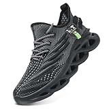 DLWKIPV Men Running Shoes Men's Tennis Shoes Lightweight Breathable Fashion Sneakers Non Slip Workout Gym Shoe for Running Black Size US 8