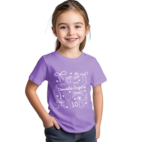 in My Double Digits Era Birthday Girl Shirt 10 Year Old Shirts 10th Birthday Shirts for Girls Party Gift Tee Tops2