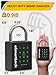 Pothunder Heavy Duty Smart Padlock, Gate Lock Padlock with Key Code and RFID, Outdoor Weatherproof Biometric Digital Lock for Gate, Sheds, Fence, Garage, Locker, Storage Unit