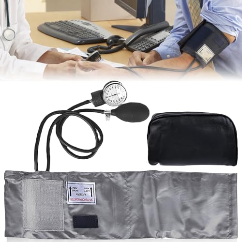 Tensiómetro manual manual, manguito de presión arterial para el hogar, kit de manguito de presión arterial con estetoscopio de una sola cabeza con funda de cremallera, gris