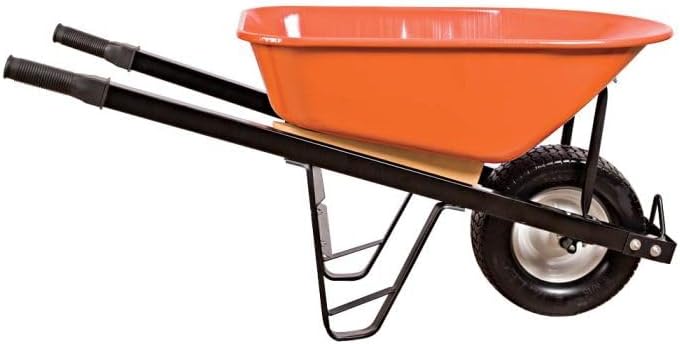 A.M. Leonard 6-Cubic-Foot Steel Tray Wheelbarrows (Steel Handles, Flat-Free Tire)