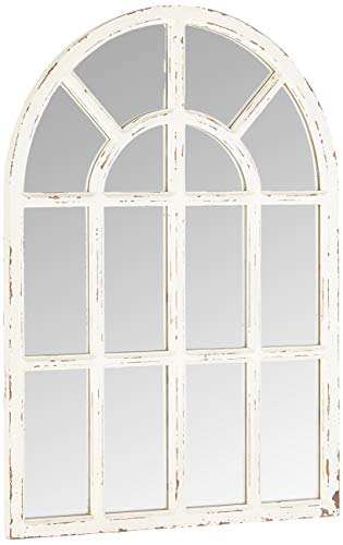 Amazon Brand – Stone & Beam Vintage Farmhouse Wooden Arched Mantel Mirror, 36.25"H, Whitewash - Image 2