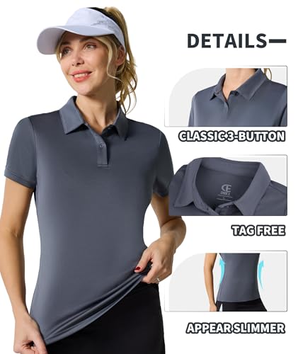 Image of Casei Womens Shorts Sleeve Polo Golf Shirts Quick Dry UPF 50+ Tennis Pickleball Top Collared Casual Work Athletic Shirts