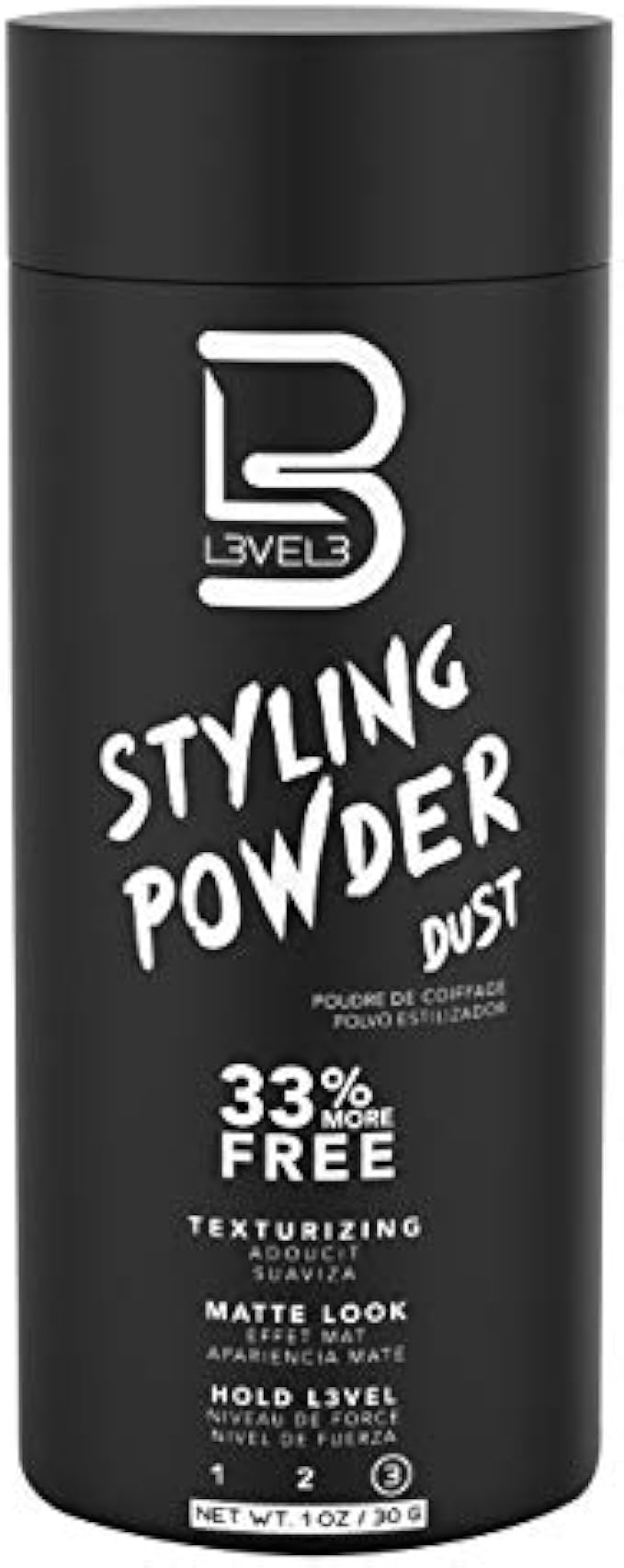 L3 Level 3 Styling Powder - Natural Look Mens Powder - Easy to Apply with No Oil or Greasy Residue (Small - 30 Grams)