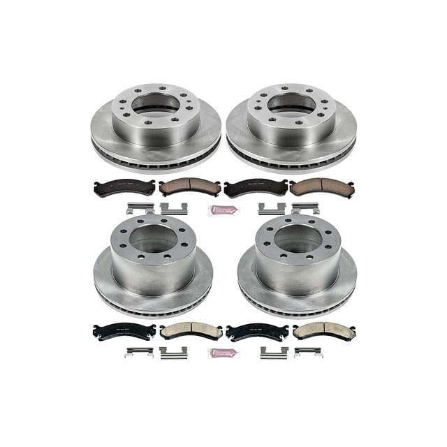 Image of PowerStop Front and Rear Brake Kit for Chevrolet Silverado 3500 2001-06 |Silverado 3500 Classic 2007 |Silverado 3500 HD 2007-10 - Z17 Ceramic Brake Pads & Disc Rotors Replacement, KOE5338