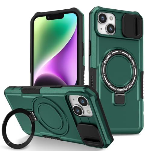Coque de téléphone avec support magnétique LVTFCO pour iPhone 11 Pro antichoc vert foncé