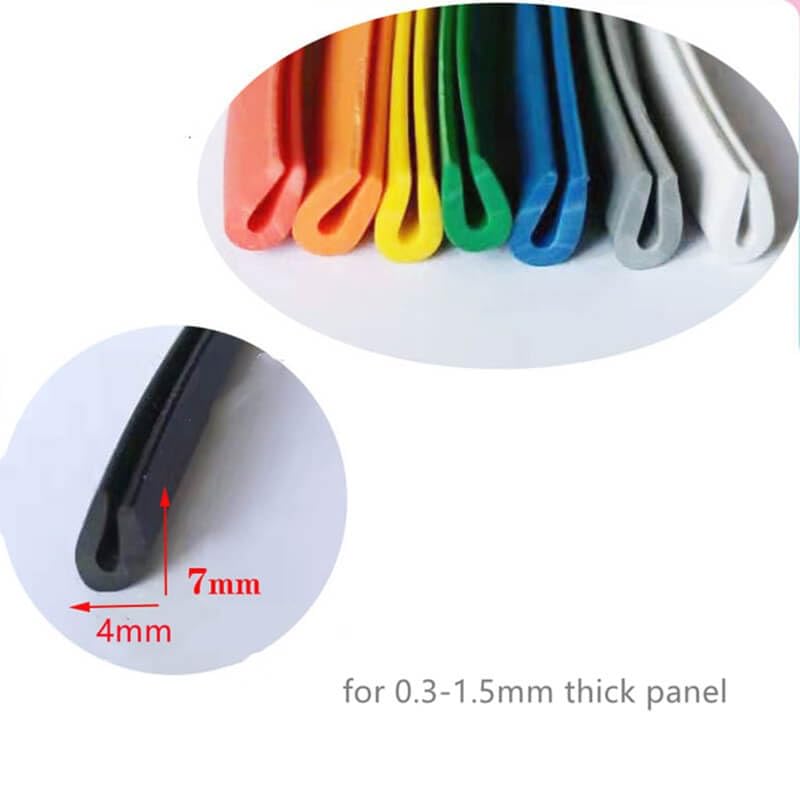 Produktbild von Gummi-U-Streifen 7x4 Mm – Kantenschutz Für Glas, Metall, Holz, Spaltbreite 0,3–1,5 Mm, 3 M