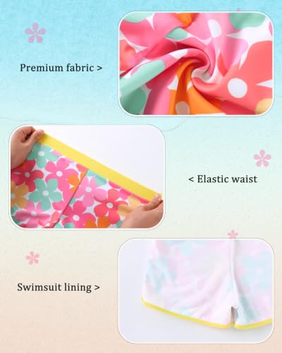 Image of Girls Rash Guard Long Sleeve Swimsuit 2 Piece Bathing Suit UPF 50+ Summer Beach Swimwear for Girl 5-14 Years