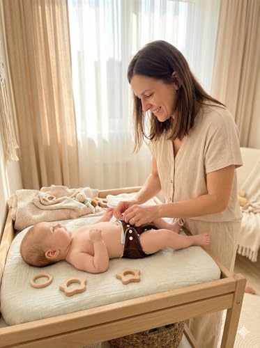 Image of NovaNest Reusable Cloth Diaper for Babies | Washable Baby Cloth Diaper with Absorbent Insert | Leak Proof Adjustable Free Size Pocket Diaper 5-18 kg | Eco Friendly Reusable Baby Diaper (1, Brown, One Size)
