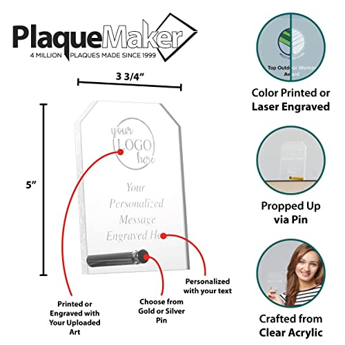 Custom Economy Acrylic Awards Offered In A Variety Of Shapes And Sizes Includes Unlimited Text And Your Logo (5", Corners) #TOP6