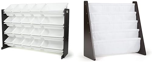 Humble Crew Organizador de almacenamiento de juguetes de 20 contenedores color espressoblanco y espressoblanco estantería de almacenamiento para