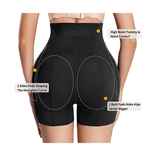 Irisnaya Women Seamless Butt Lifter Padded Shapewear Tummy Control Panties Waist Trainer Body Shaper Hip Enhancer Underwear(Black, Small)