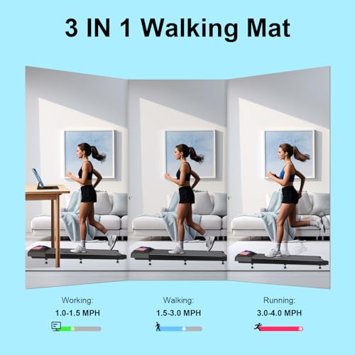 Image of Under Desk Treadmill, Walking Treadmill Pad, 2.5 HP 265 Lbs Low Noise Walking Pad Incline LED Display with Remote Control Walking Jogging Running Machine, Treadmills for Home and Office