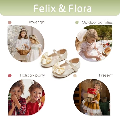 Image of Felix & Flora Toddler Flower Girl Dress Shoes Girl Ballet Flats Party School Shoes Wedding