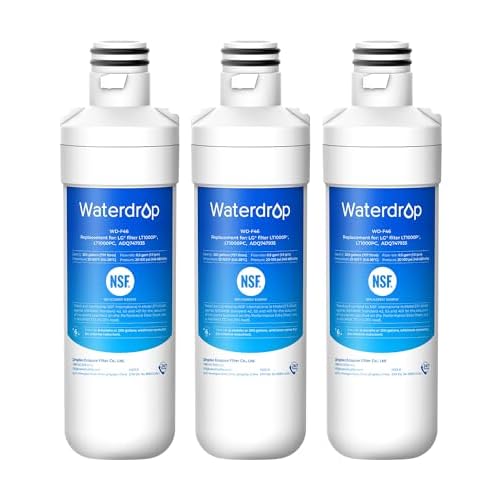 Waterdrop LT1000PC ADQ747935 MDJ64844601 Refrigerator Water Filter, Reduce chlorine, bad taste and odor, Replacement for LG® LT1000P®, ADQ74793501,