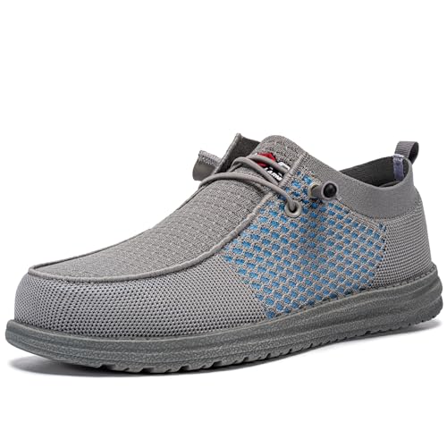 Image of LARNMERN Slip On Steel Toe Shoes Men Loafers Work Safety Tennis Sneakers | Lightweight, Comfortable, Walking, Wide, Hands Free, Lounging, House, Mechanic, Construction, Casual, Dress, Office, 0utdoor