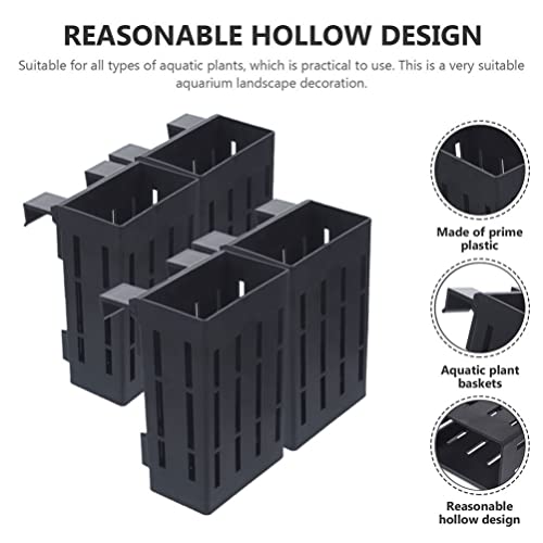 Happyyami Hanging Aquarium Plant Holder 4 Piece 4.92X3.15X2.17 Inch Aquatic Plant Baskets with Multiple Drainage Holes for Fish Tank Decoration and Healthy Growth - Image 3