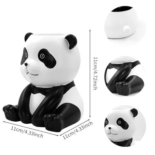 Cute Resin Panda Pen Holder,Animal Panda Bear Pencil Cup Pencil Pot Organizer Cartoon Pen Container Pencil Holder Storage Box Home Ornament for Kid Student School Office Desktop Stationery Gift - Image 2