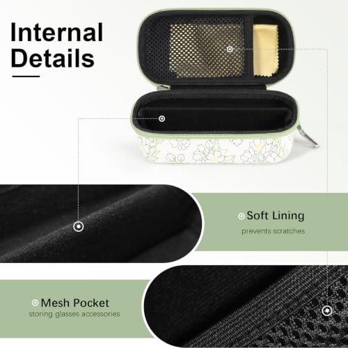 Image of Bukere Double Eyeglasses Case with Adjustable Slots, EVA Hard-shell Travel Dual Glasses Sunglasses Organizer for Men Women