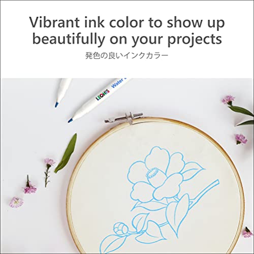 Leonis Water Erasable Fabric Marking Pen Blue 5 Count Pack [ 78008 ] #TOP2