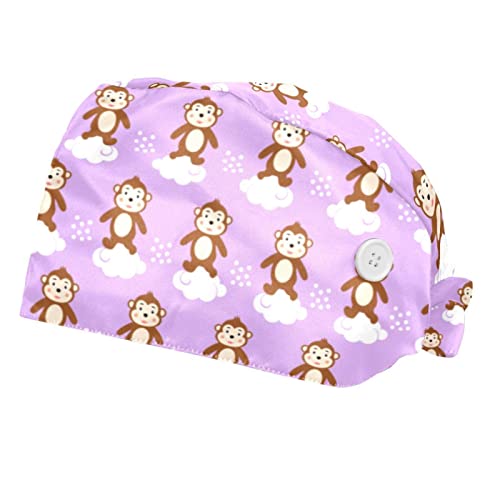 Chapeaux bouffants Singe et Nuages JDEZ casquettes de travail ajustables