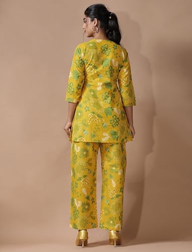 Image of Pinkmint Women's Pure Cotton Co Ord Set l Kurta Sets for Women |Kurta Sets| Printed Kurta with Pant l Stylish Pocket & 3 /4 Sleeve Women Co-ord Set (Avaiable in Plus size)