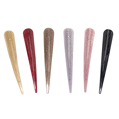 6 Pack Large Long Duckbill Hair Clips for Styling Salon Cutting Dyeing, BeShiny 5.5 inch Rustproof Durable Non Slip Acrylic Metal Alligator Curl Clips for Women Girls, Multi Color