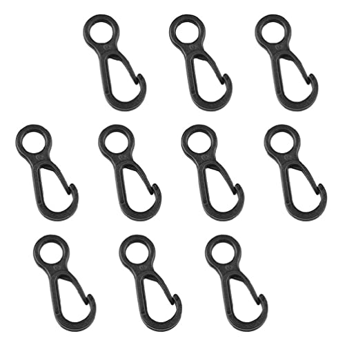 10 ganchos de clip de plástico para camping, hebilla de mosquetón al aire libre, accesorios de tienda de campaña, gancho multifunción, ganchos de plástico, ganchos pequeños para tienda de campaña para