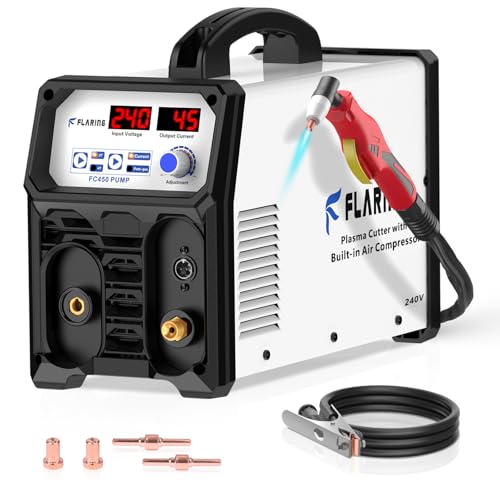FLARING 240V Plasma Cutter With Built In Air Compressor 45A IGBT Inverter Digital Plasma Cutting...